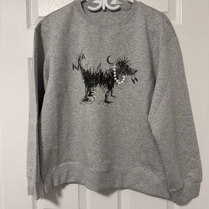 CHANEL Gray Graphic Crewneck Sweater(OEM)